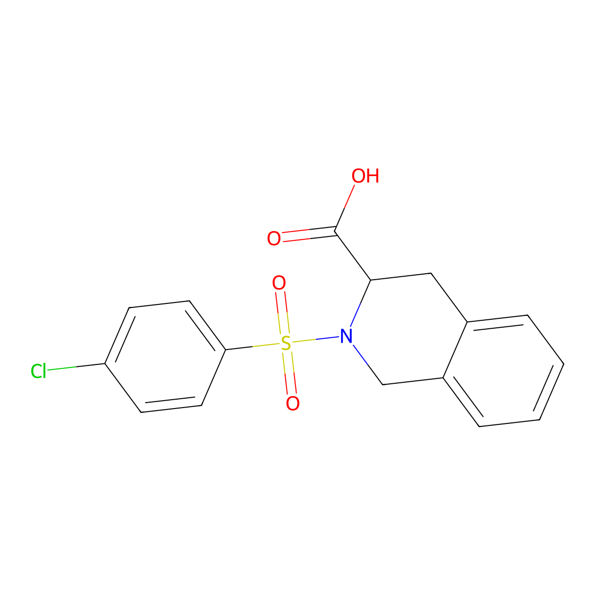 2-(4-chlorophenyl)sulfonyl-3,4-dihydro-1H-isoquinoline-3-carboxylic Acid molecular structure, CAS 1008997-24-7