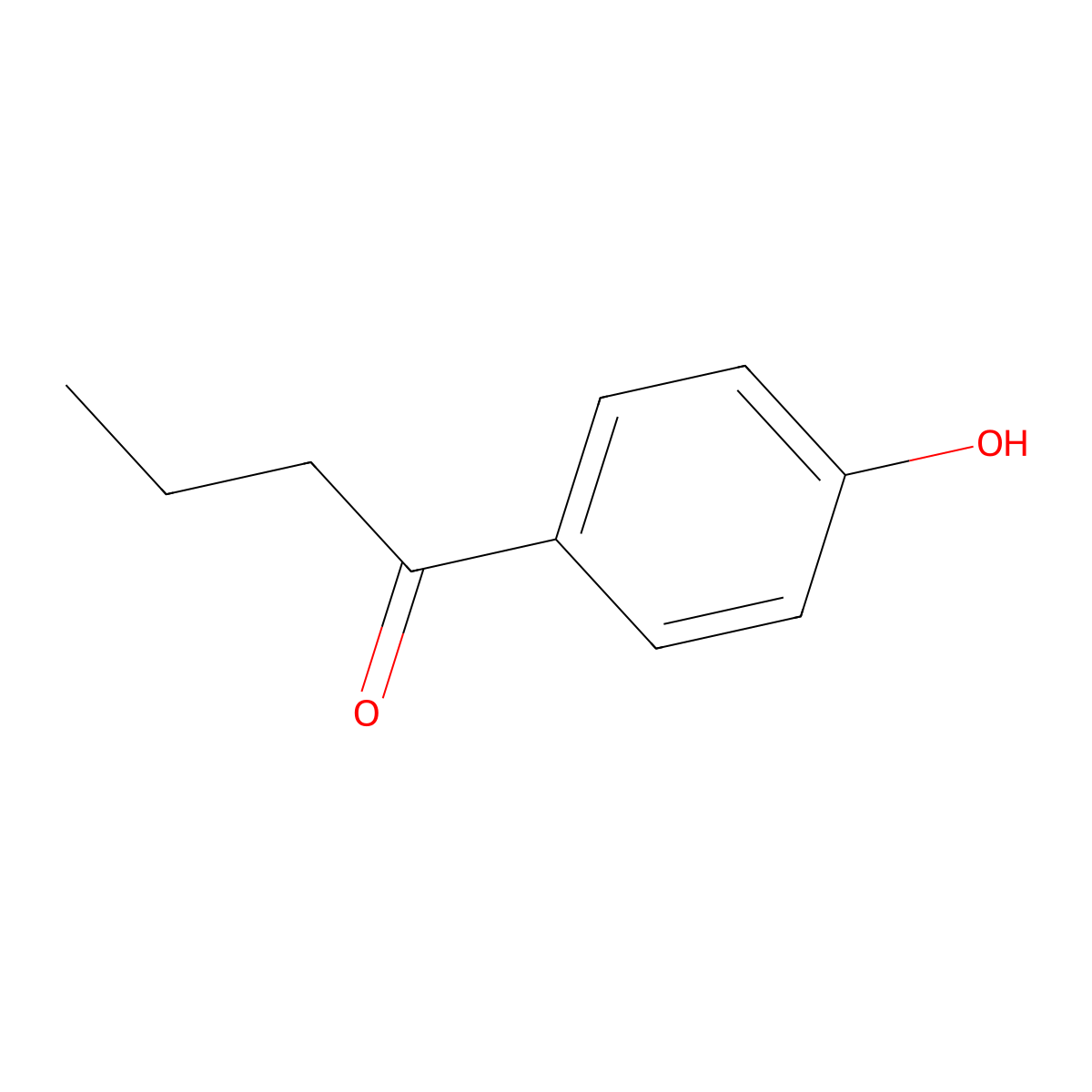 1-Butanone, 1-(4-hydroxyphenyl)- molecular structure, CAS 1009-11-6