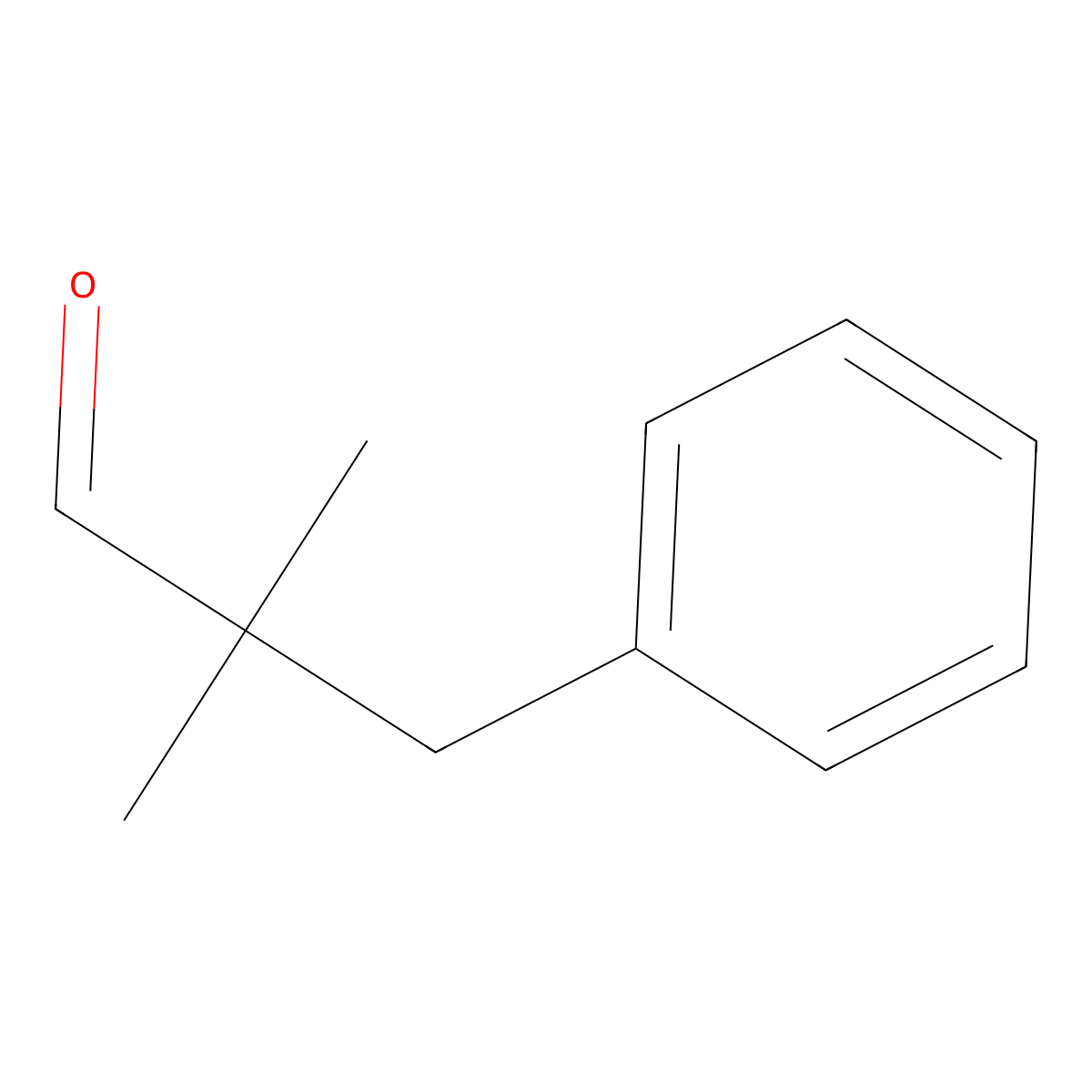 Benzenepropanal, alpha,alpha-dimethyl- molecular structure, CAS 1009-62-7