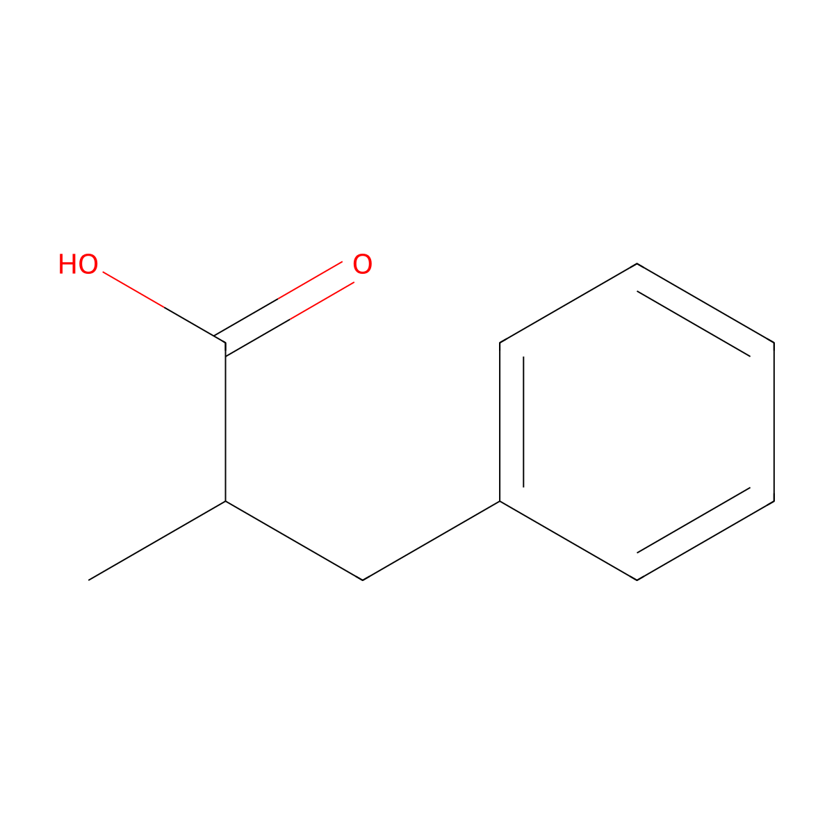 alpha-Methylhydrocinnamic acid molecular structure, CAS 1009-67-2