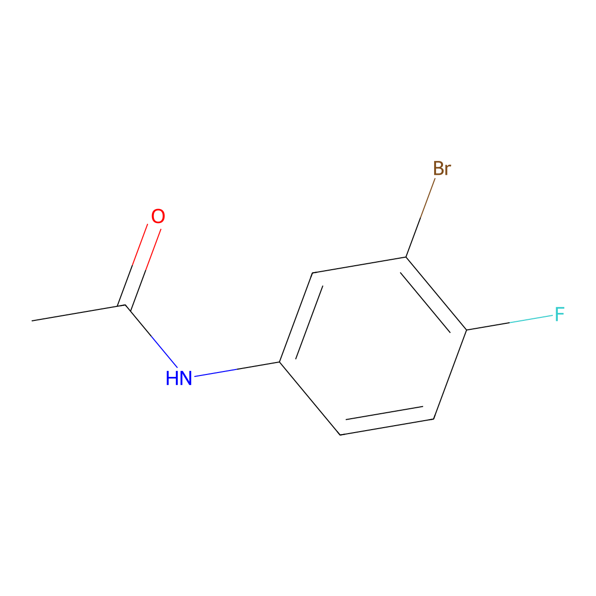 N-(3-Bromo-4-fluorophenyl)acetamide molecular structure, CAS 1009-75-2