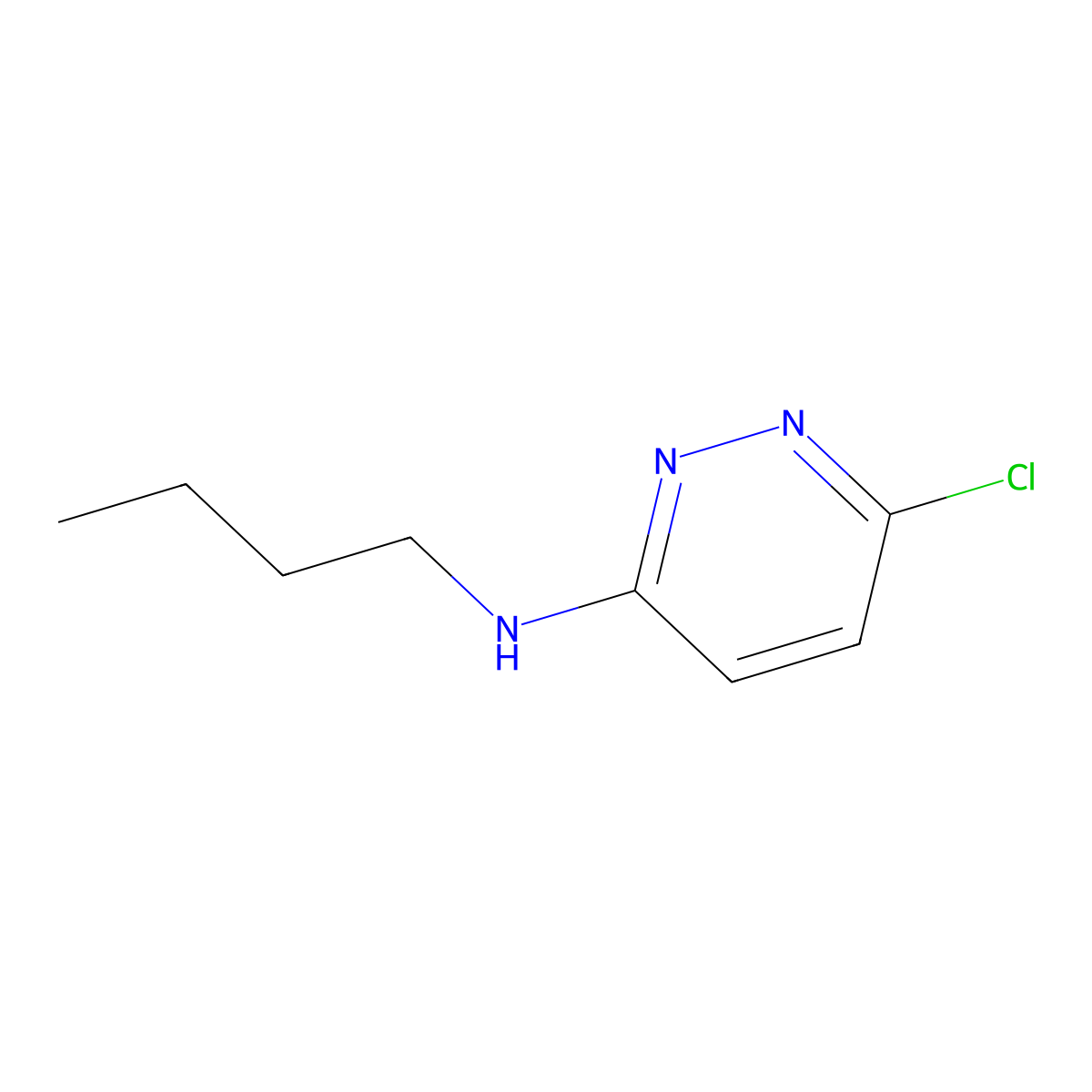 Pyridazine, 3-butylamino-6-chloro- molecular structure, CAS 1009-84-3