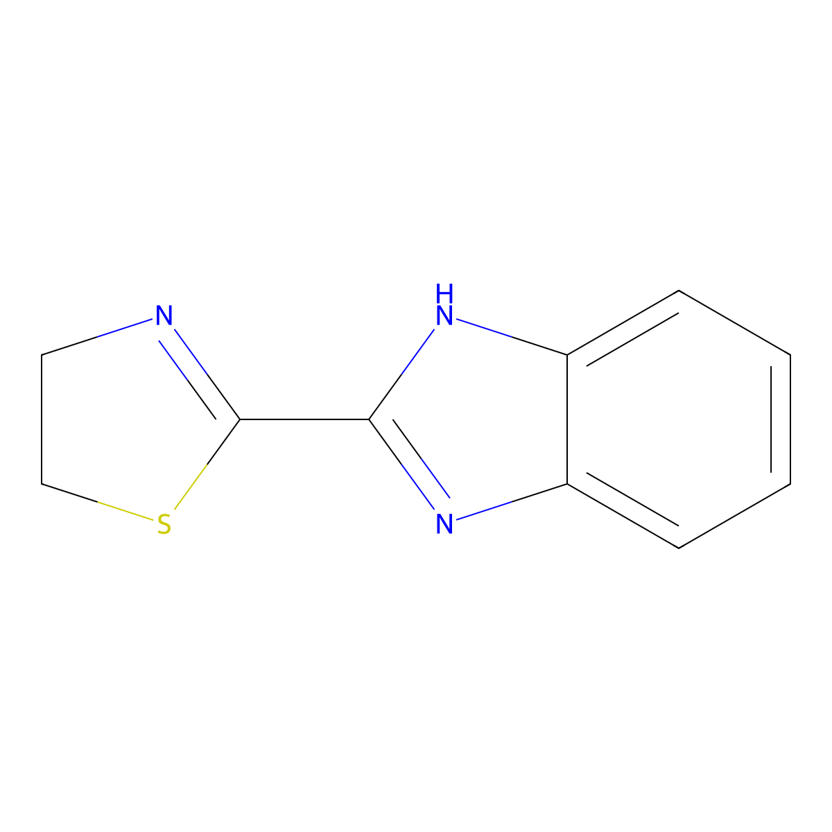 2-(4,5-Dihydro-1,3-thiazol-2-yl)-1H-benzimidazole molecular structure, CAS 10090-27-4