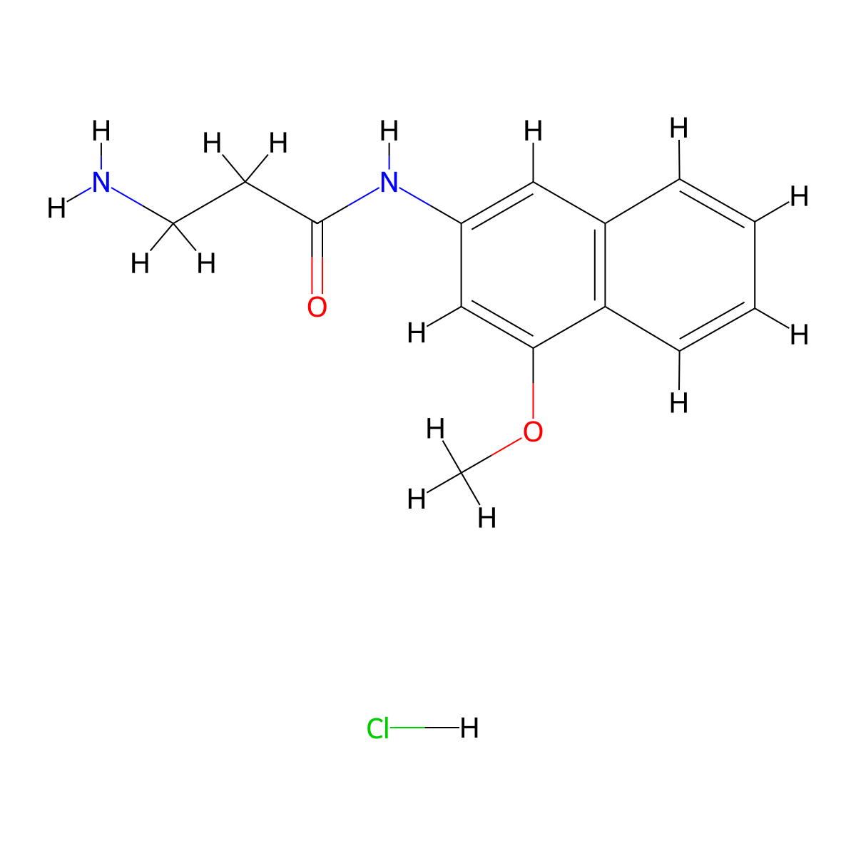 Propanamide, 3-amino-N-(4-methoxy-2-naphthalenyl)-, hydrochloride (1:1) molecular structure, CAS 100900-08-1