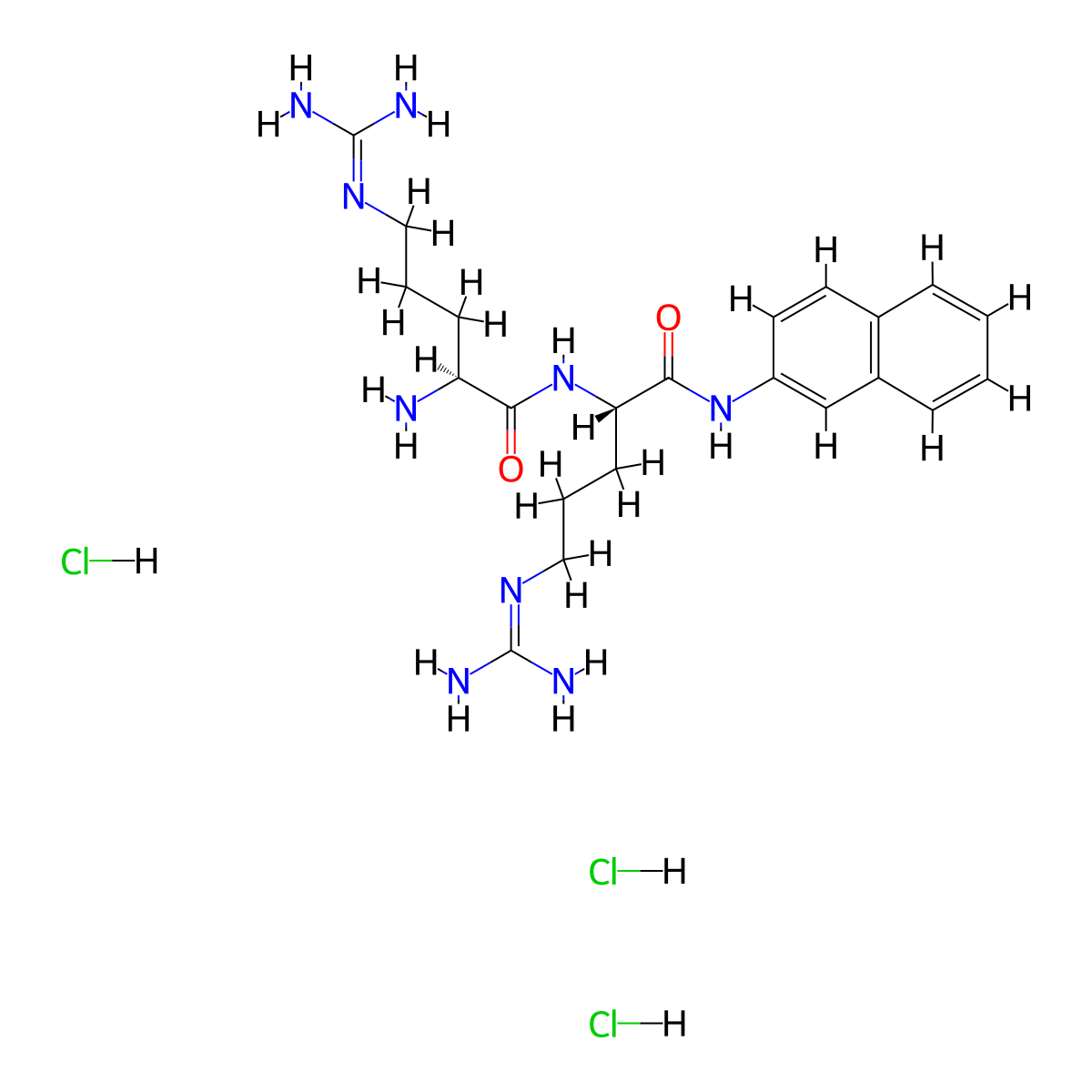 Arg-Arg beta-naphthylamide trihydrochloride molecular structure, CAS 100900-26-3