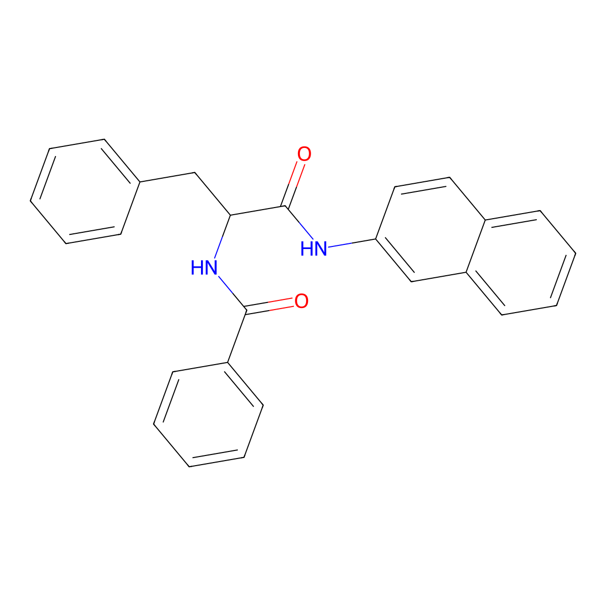 N-{1-[(naphthalen-2-yl)amino]-1-oxo-3-phenylpropan-2-yl}benzamide molecular structure, CAS 100900-32-1