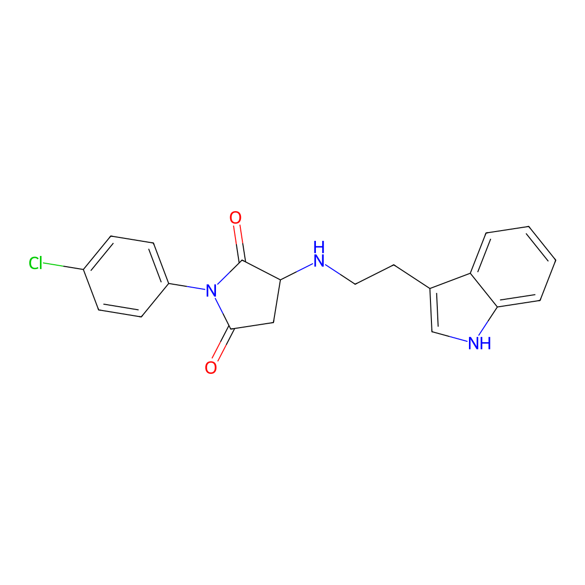 1-(4-chlorophenyl)-3-{[2-(1H-indol-3-yl)ethyl]amino}pyrrolidine-2,5-dione molecular structure, CAS 1009001-62-0
