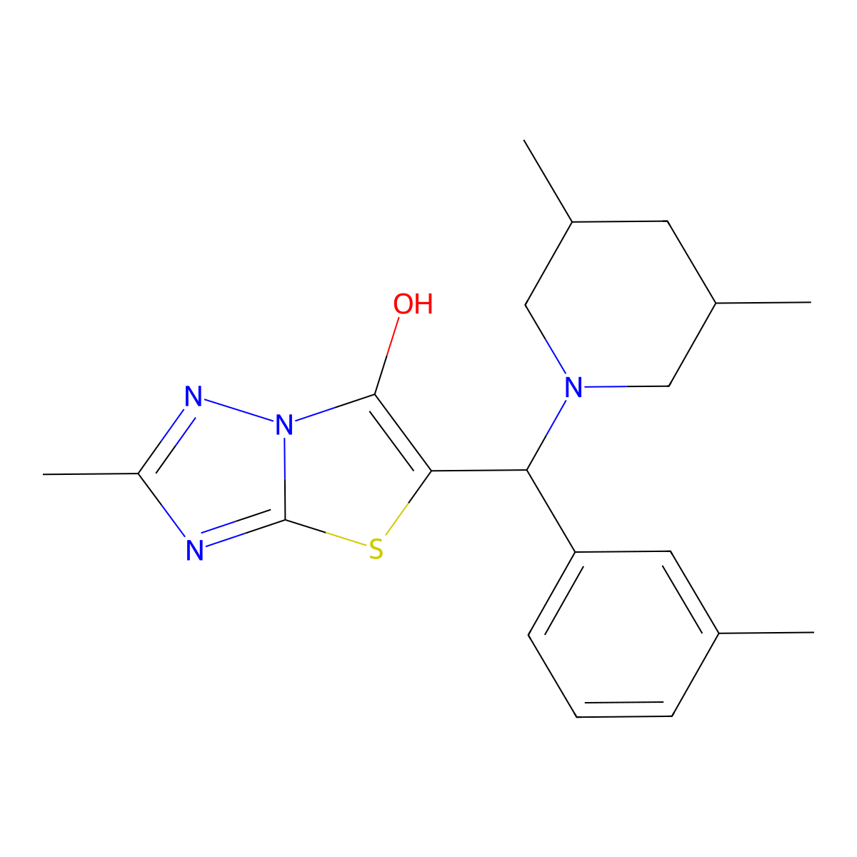 5-((3,5-Dimethylpiperidin-1-yl)(m-tolyl)methyl)-2-methylthiazolo[3,2-b][1,2,4]triazol-6-ol molecular structure, CAS 1009004-99-2