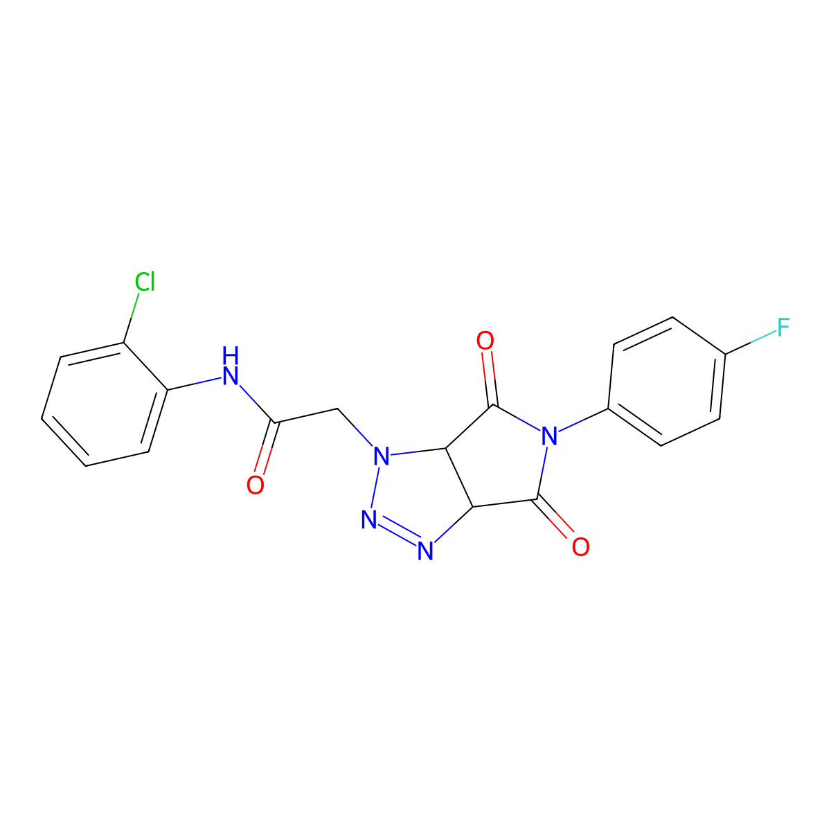 N-(2-chlorophenyl)-2-(5-(4-fluorophenyl)-4,6-dioxo-4,5,6,6a-tetrahydropyrrolo[3,4-d][1,2,3]triazol-1(3aH)-yl)acetamide molecular structure, CAS 1009007-10-6