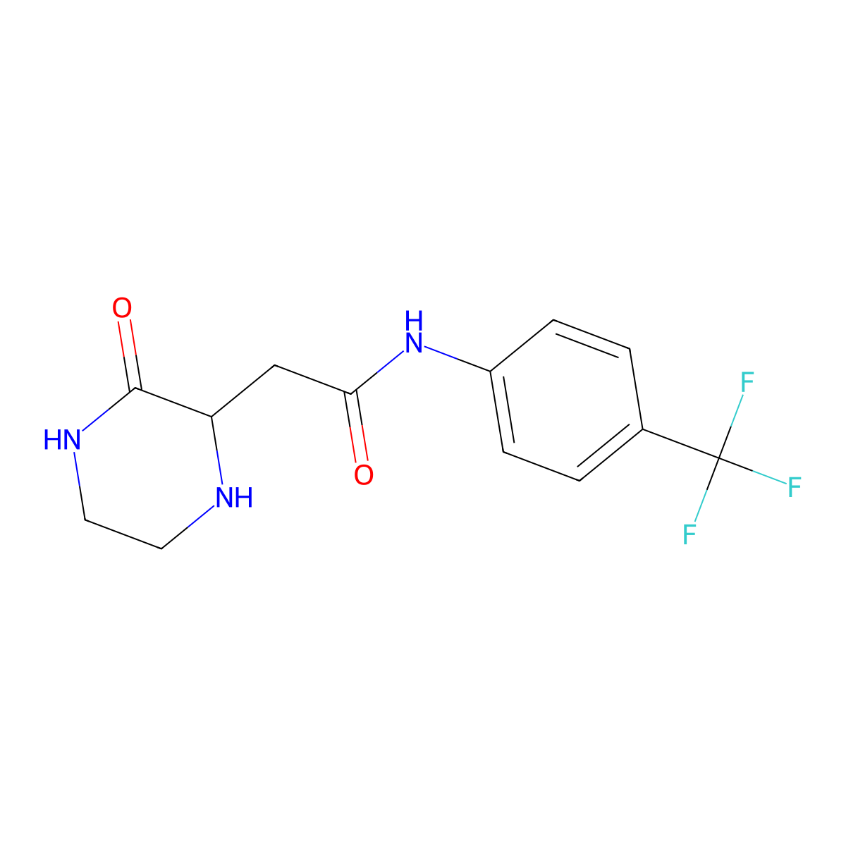 2-(3-oxopiperazin-2-yl)-N-[4-(trifluoromethyl)phenyl]acetamide molecular structure, CAS 1009010-09-6