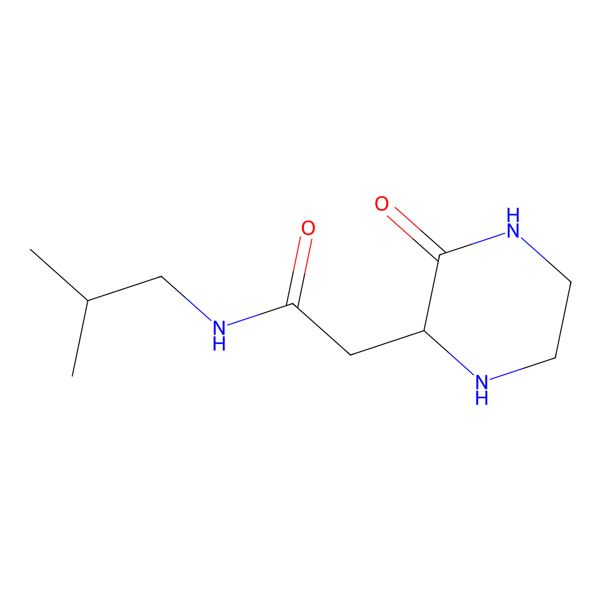 N-(2-methylpropyl)-2-(3-oxopiperazin-2-yl)acetamide molecular structure, CAS 1009010-10-9