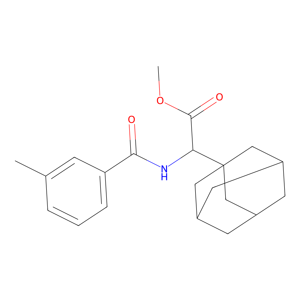Methyl 2-adamantanyl-2-[(3-methylphenyl)carbonylamino]acetate molecular structure, CAS 1009012-05-8