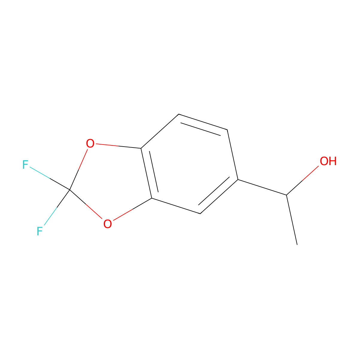 1-(2,2-Difluorobenzo[D][1,3]dioxol-5-YL)ethan-1-OL molecular structure, CAS 1009032-10-3