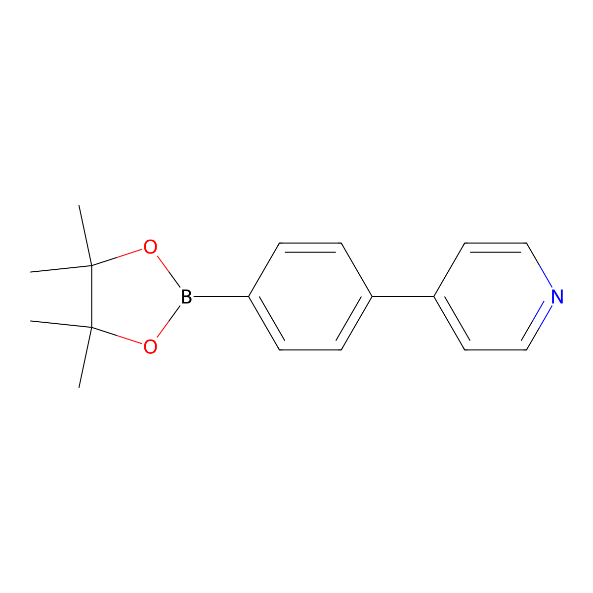 4-[4-(4,4,5,5-Tetramethyl-1,3,2-dioxaborolan-2-yl)phenyl]pyridine molecular structure, CAS 1009033-87-7
