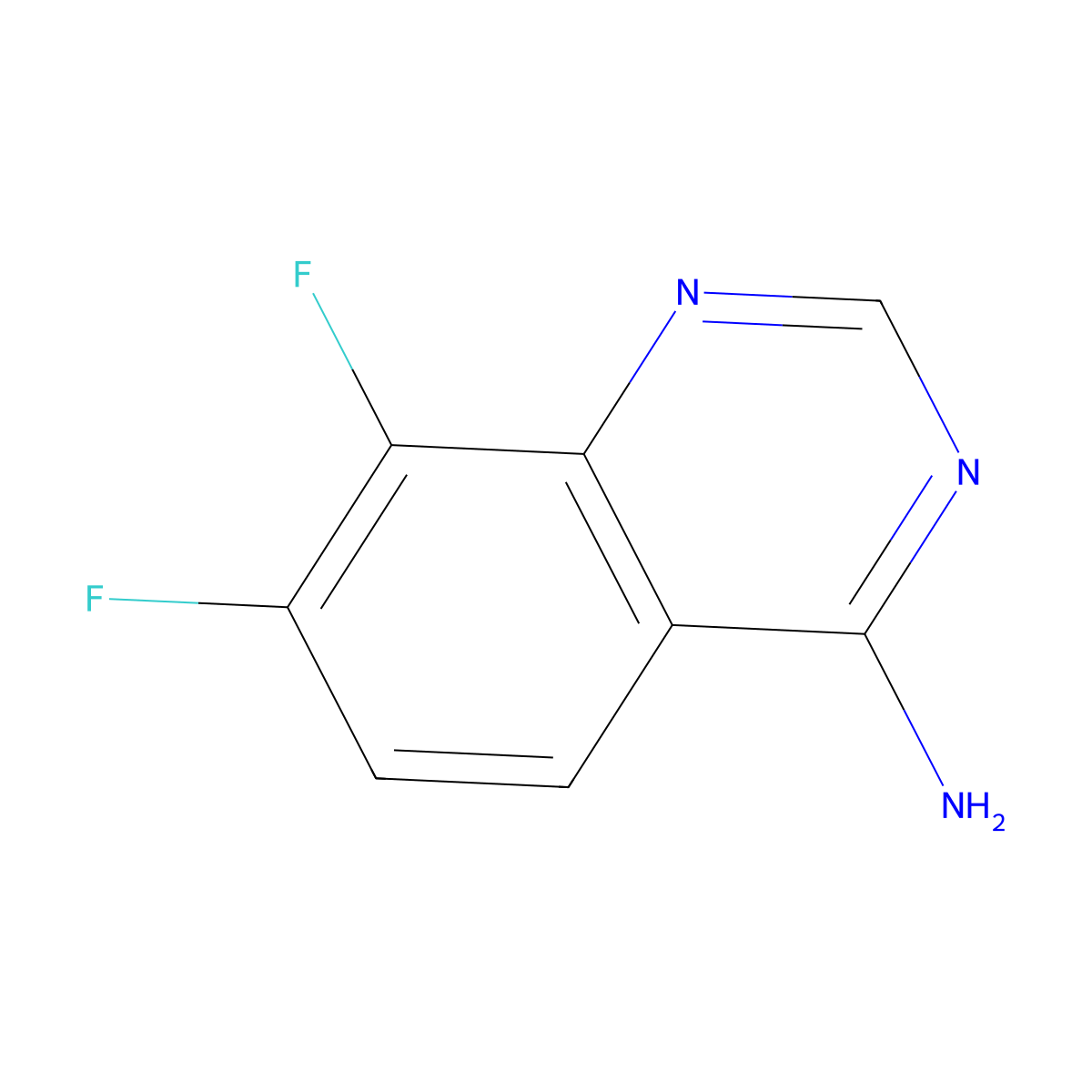 7,8-Difluoroquinazolin-4-amine molecular structure, CAS 1009036-31-0