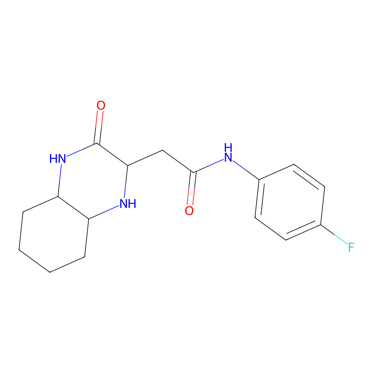 N-(4-fluorophenyl)-2-(3-oxodecahydroquinoxalin-2-yl)acetamide molecular structure, CAS 1009039-19-3