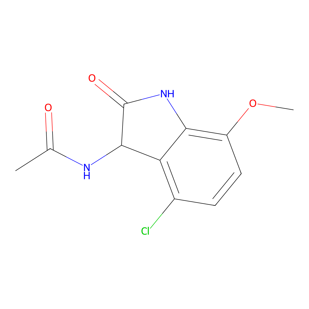 N-(4-chloro-7-methoxy-2-oxo-2,3-dihydro-1H-indol-3-yl)acetamide molecular structure, CAS 1009047-08-8