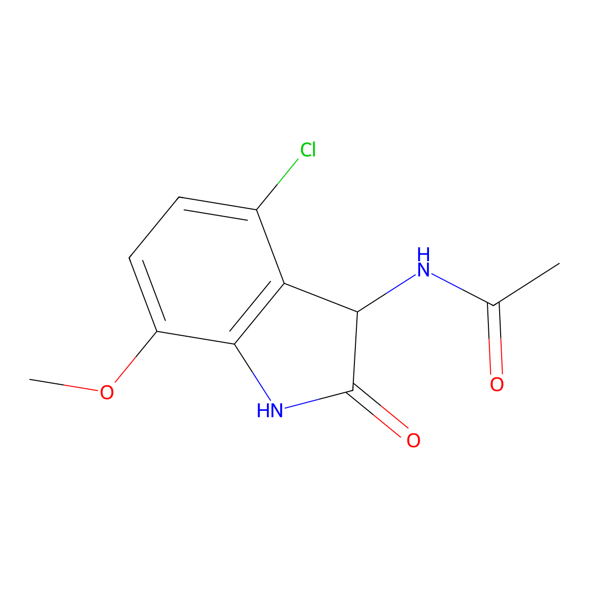 N-(4-chloro-7-methoxy-2-oxo-2,3-dihydro-1H-indol-3-yl)acetamide molecular structure, CAS 1009047-08-8