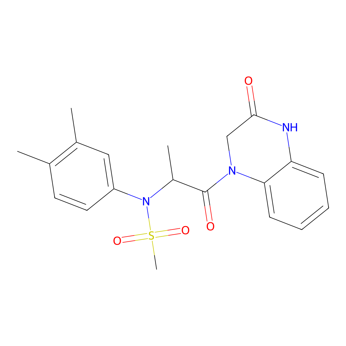 N-(3,4-dimethylphenyl)-N-[1-oxo-1-(3-oxo-2,4-dihydroquinoxalin-1-yl)propan-2-yl]methanesulfonamide molecular structure, CAS 1009047-62-4