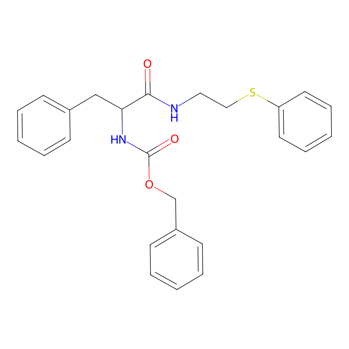 Benzyl 1-benzyl-2-oxo-2-{[2-(phenylsulfanyl)ethyl]amino}ethylcarbamate molecular structure, CAS 1009053-18-2