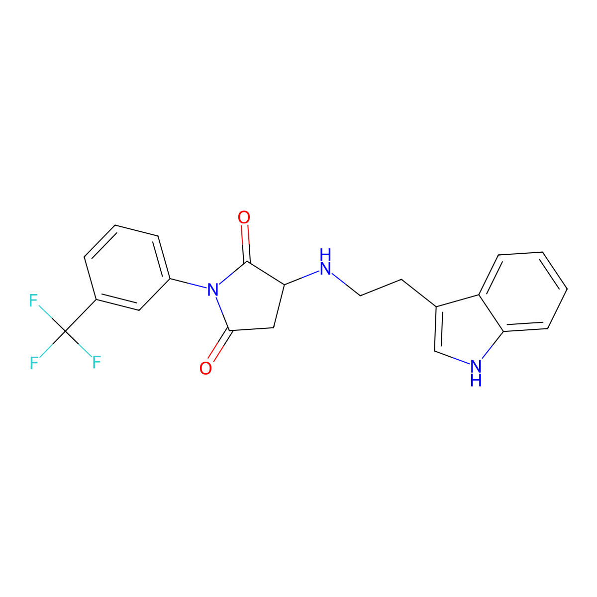 3-{[2-(1H-indol-3-yl)ethyl]amino}-1-[3-(trifluoromethyl)phenyl]pyrrolidine-2,5-dione molecular structure, CAS 1009056-32-9