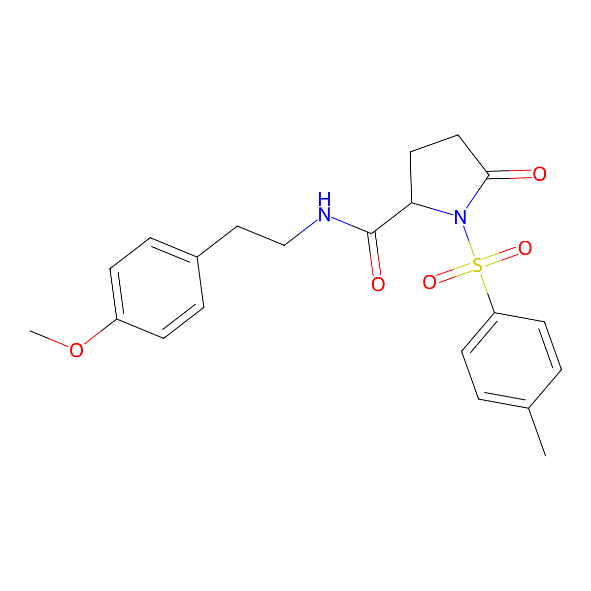 N-[2-(4-methoxyphenyl)ethyl]-1-(4-methylphenyl)sulfonyl-5-oxopyrrolidine-2-carboxamide molecular structure, CAS 1009060-85-8