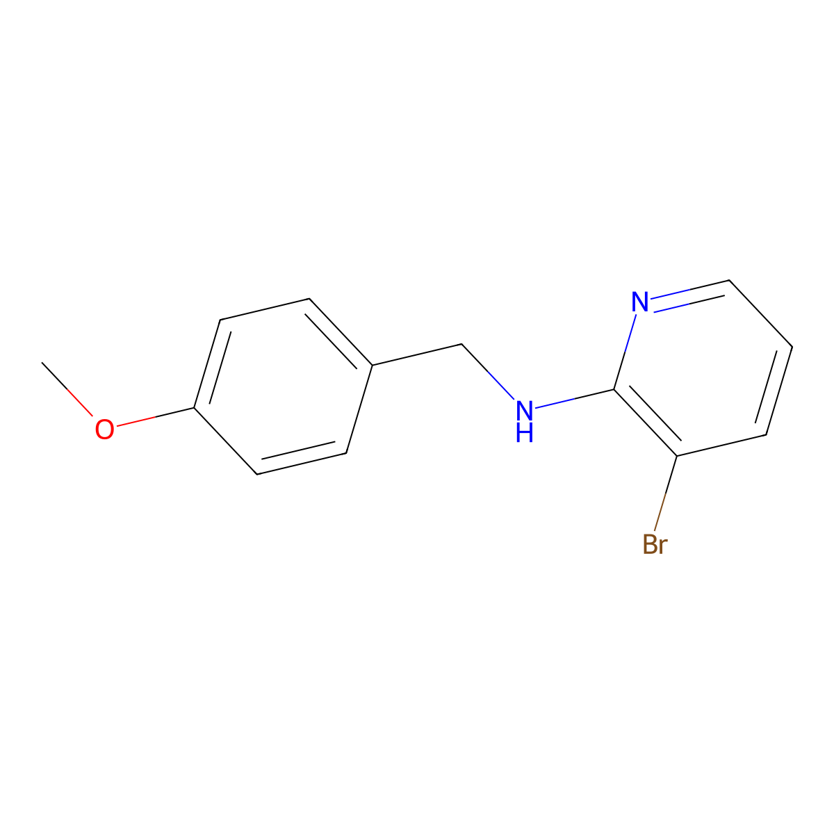 3-bromo-N-[(4-methoxyphenyl)methyl]pyridin-2-amine molecular structure, CAS 1009069-83-3