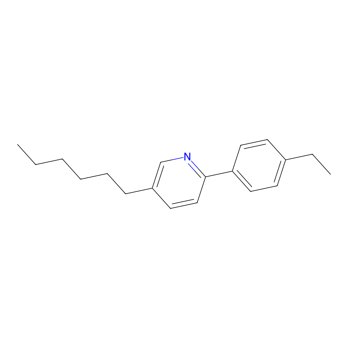 2-(4-Ethylphenyl)-5-hexylpyridine molecular structure, CAS 100907-42-4