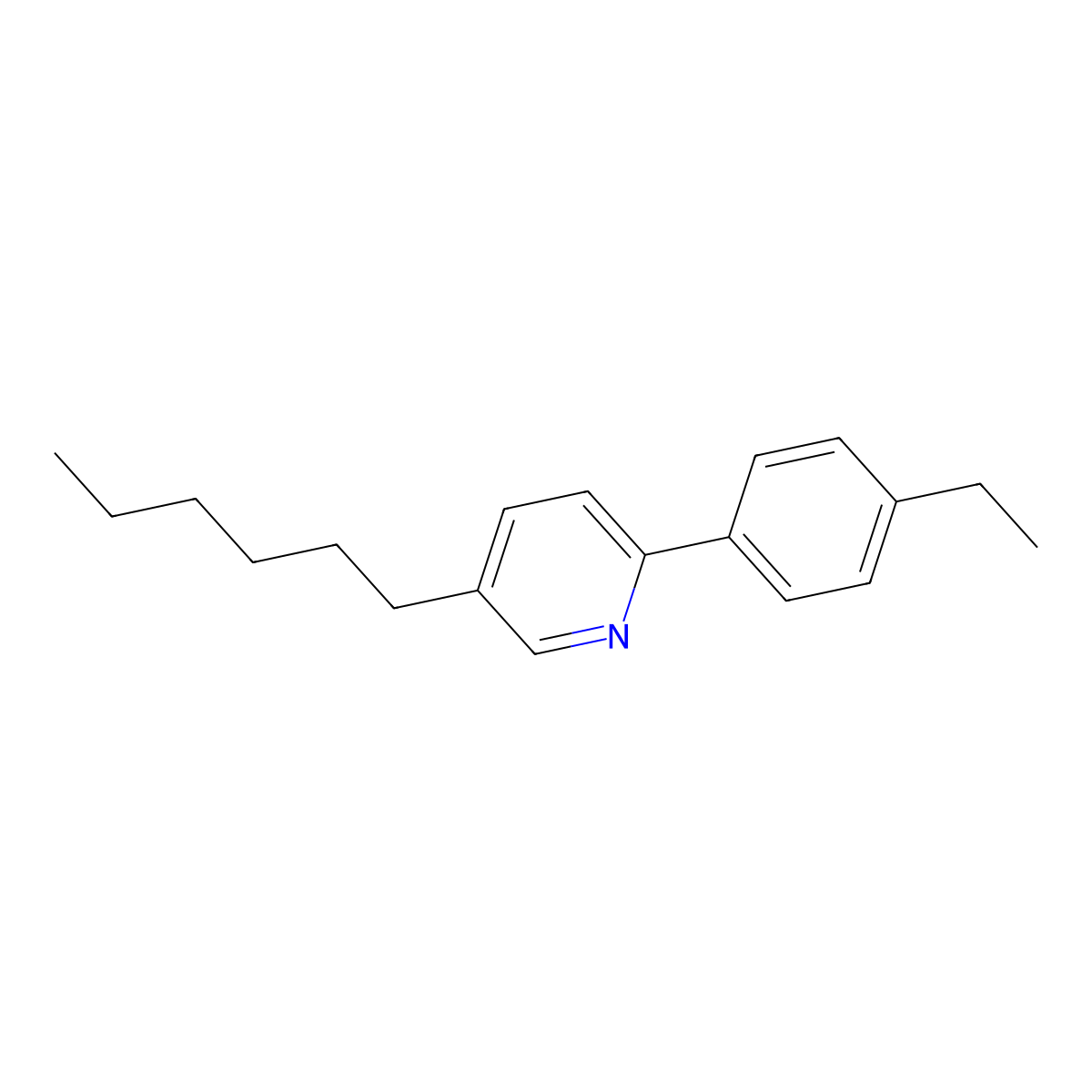 2-(4-Ethylphenyl)-5-hexylpyridine molecular structure, CAS 100907-42-4