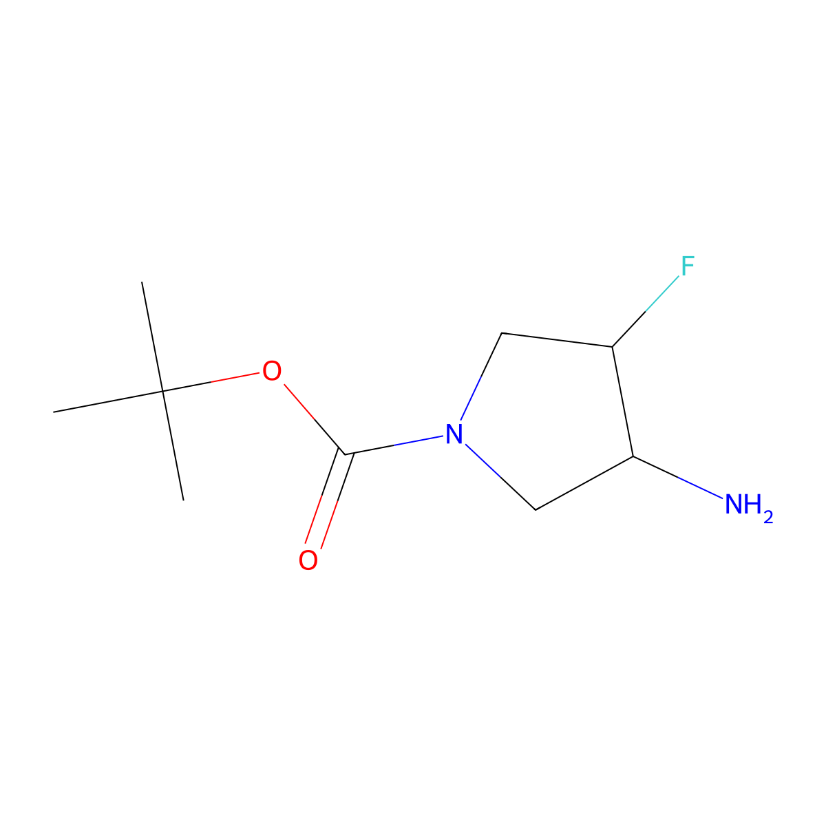 tert-butyl (3S,4S)-3-amino-4-fluoropyrrolidine-1-carboxylate molecular structure, CAS 1009075-43-7