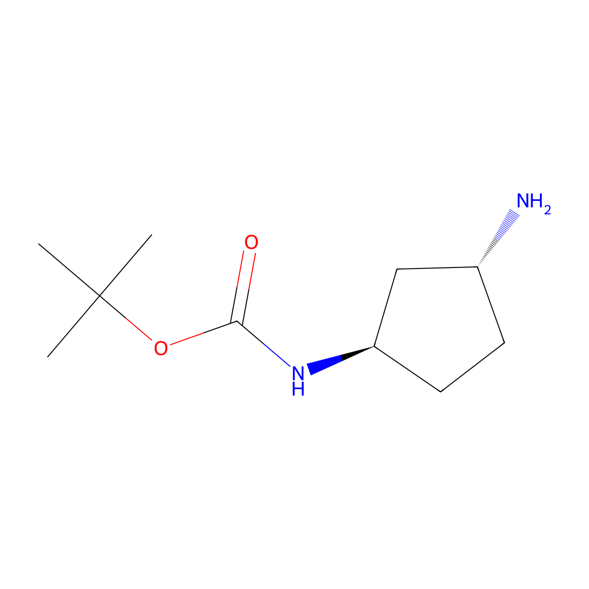 Tert-butyl n-((1r,3r)-3-aminocyclopentyl)carbamate molecular structure, CAS 1009075-44-8