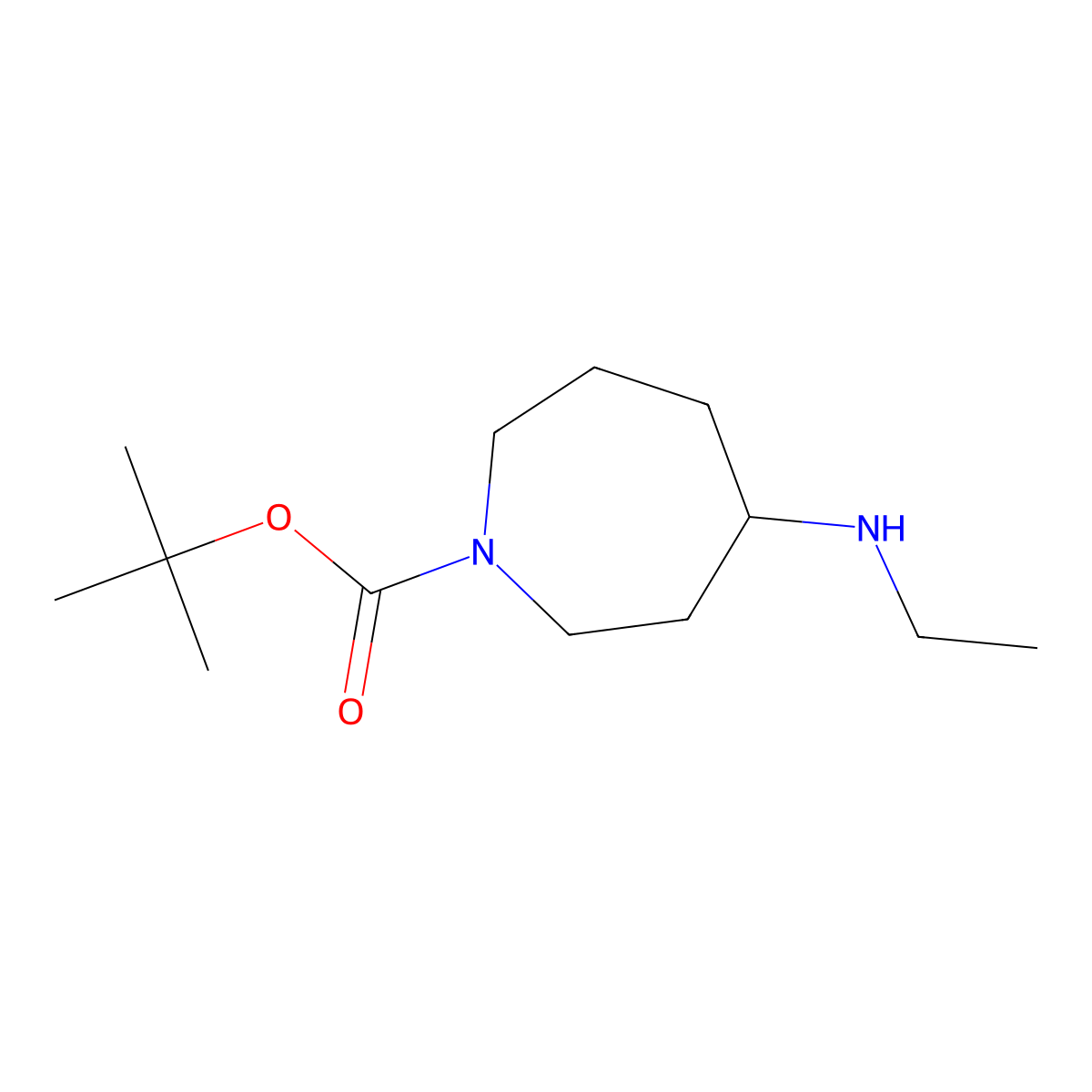 Tert-butyl 4-(ethylamino)azepane-1-carboxylate molecular structure, CAS 1009075-49-3