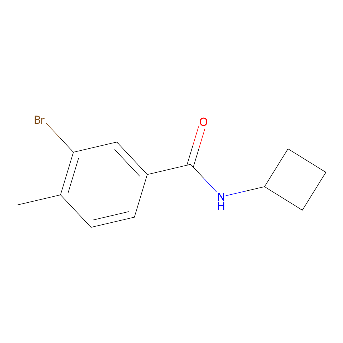 3-Bromo-N-cyclobutyl-4-methylbenzamide molecular structure, CAS 1009088-13-4
