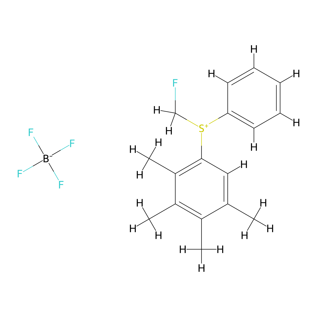 Fluoromethyl-phenyl-(2,3,4,5-tetramethylphenyl)sulfonium;tetrafluoroborate molecular structure, CAS 1009088-40-7