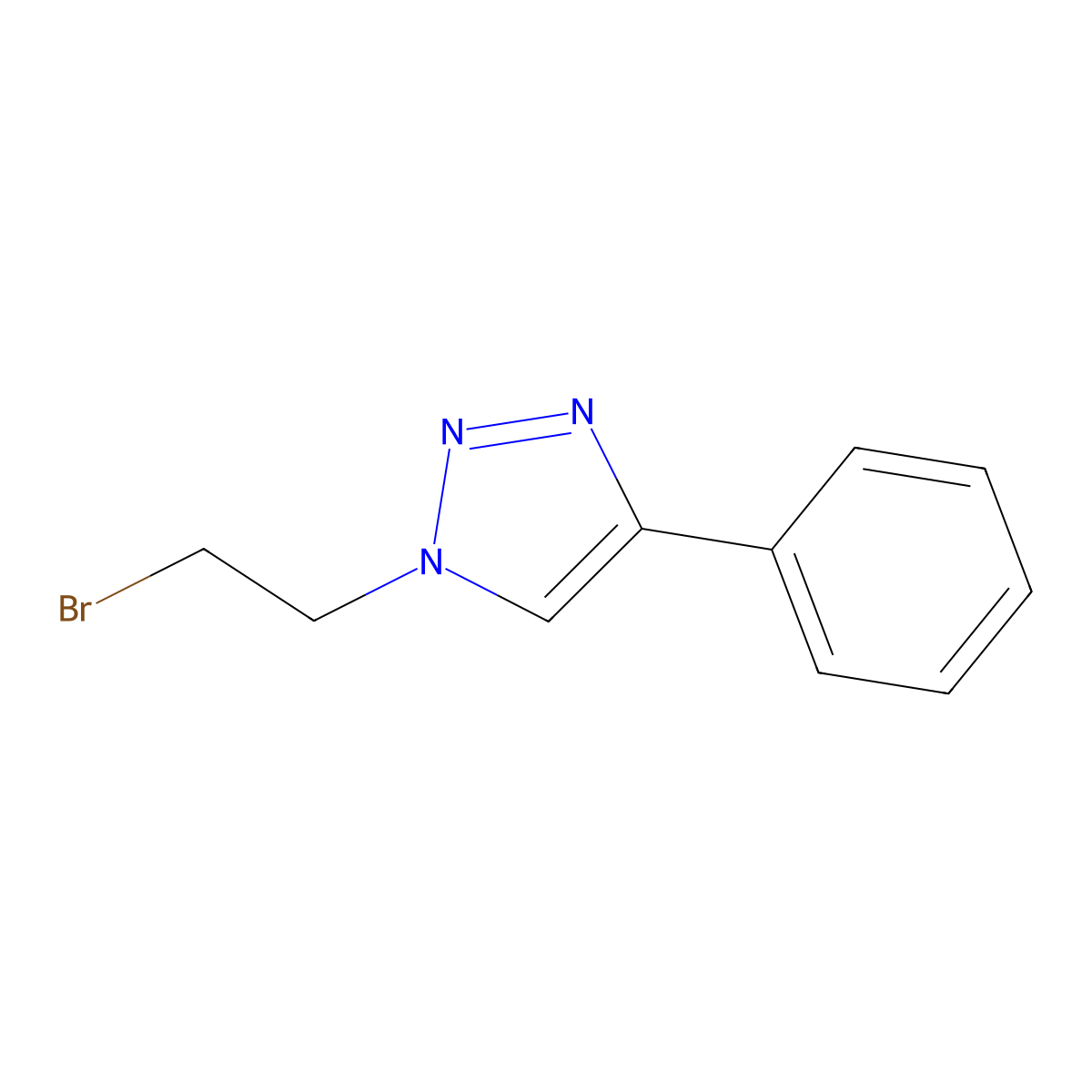 1-(2-bromoethyl)-4-phenyl-1H-1,2,3-triazole molecular structure, CAS 1009089-54-6
