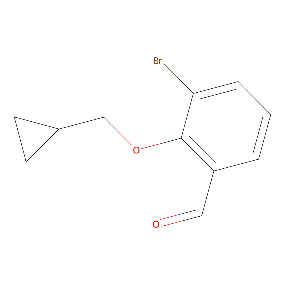 3-Bromo-2-(cyclopropylmethoxy)benzaldehyde molecular structure, CAS 1009091-92-2