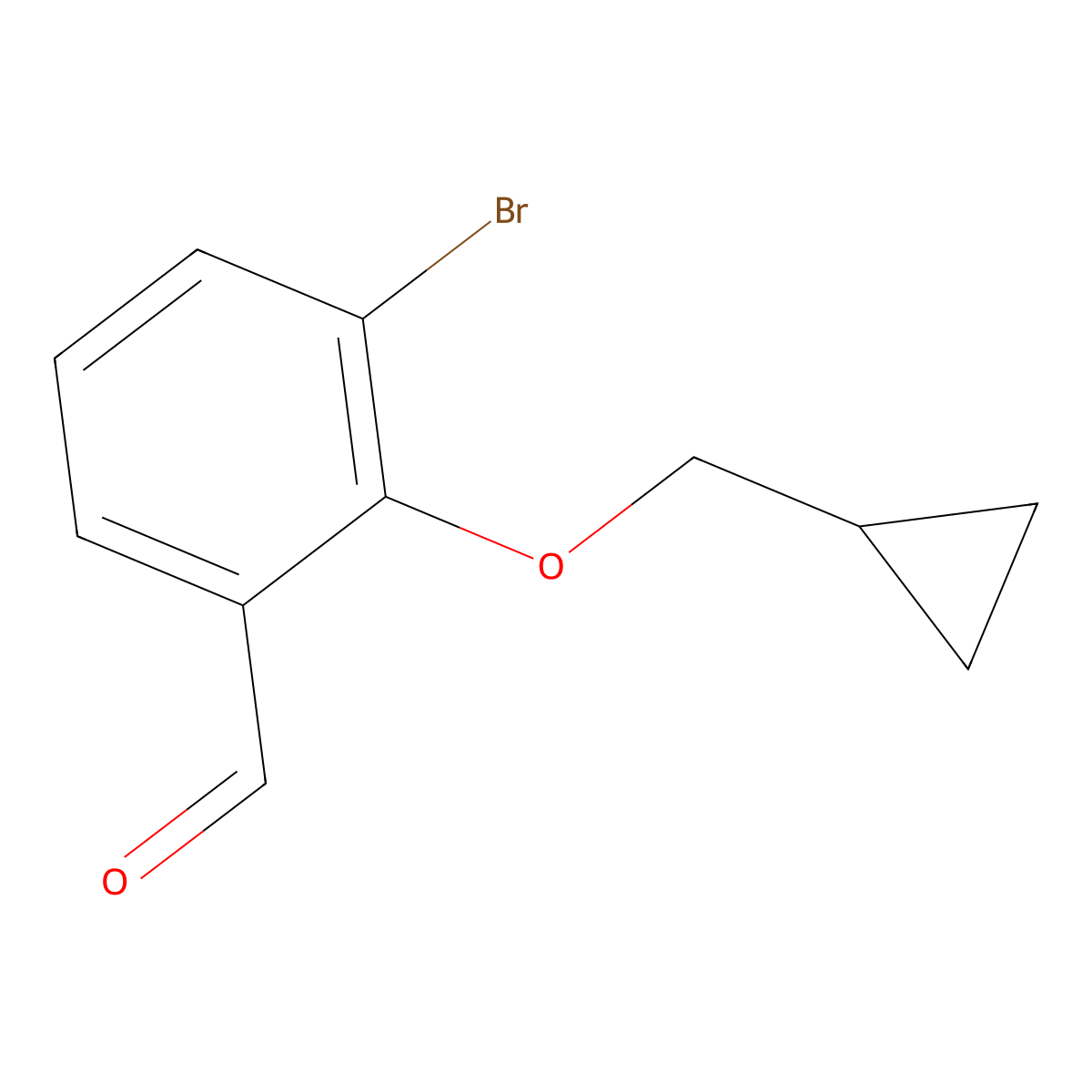 3-Bromo-2-(cyclopropylmethoxy)benzaldehyde molecular structure, CAS 1009091-92-2