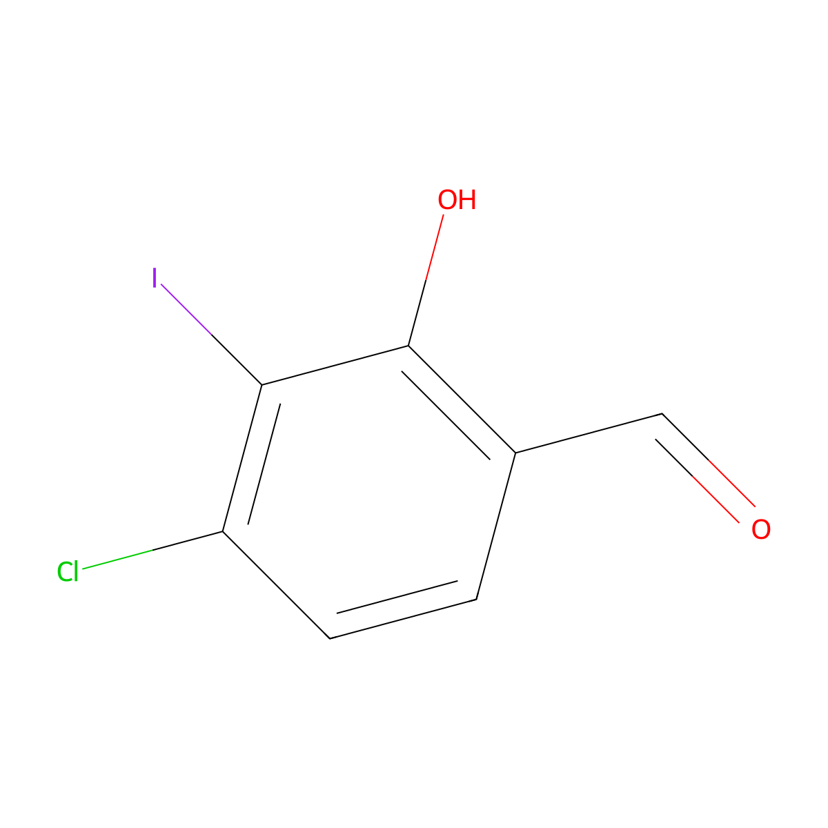 4-Chloro-2-hydroxy-3-iodobenzaldehyde molecular structure, CAS 1009093-34-8