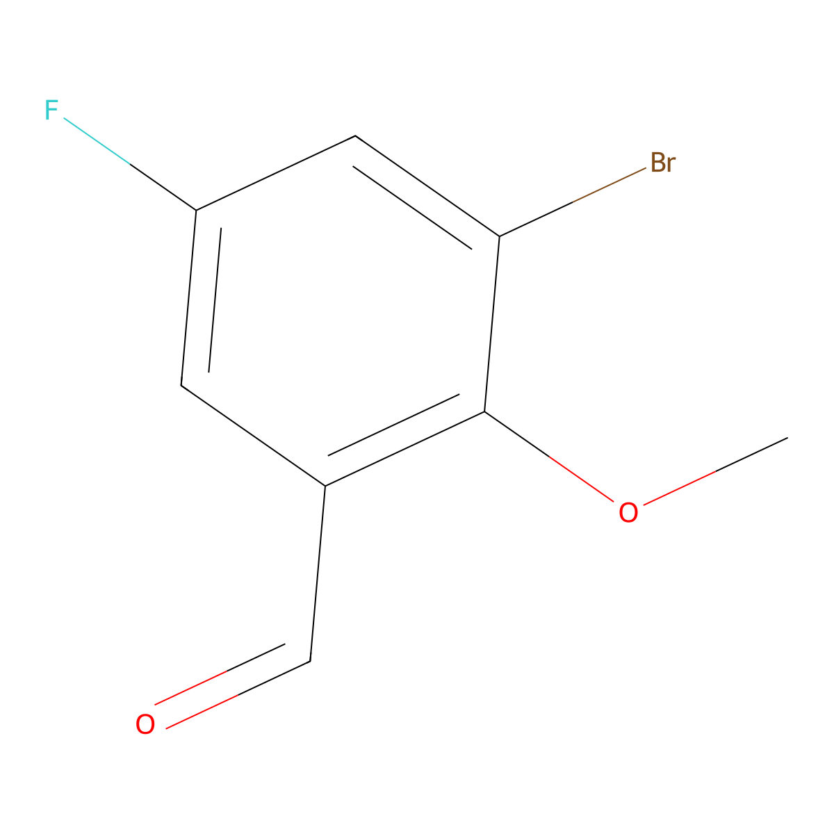 3-Bromo-5-fluoro-2-methoxybenzaldehyde molecular structure, CAS 1009093-60-0