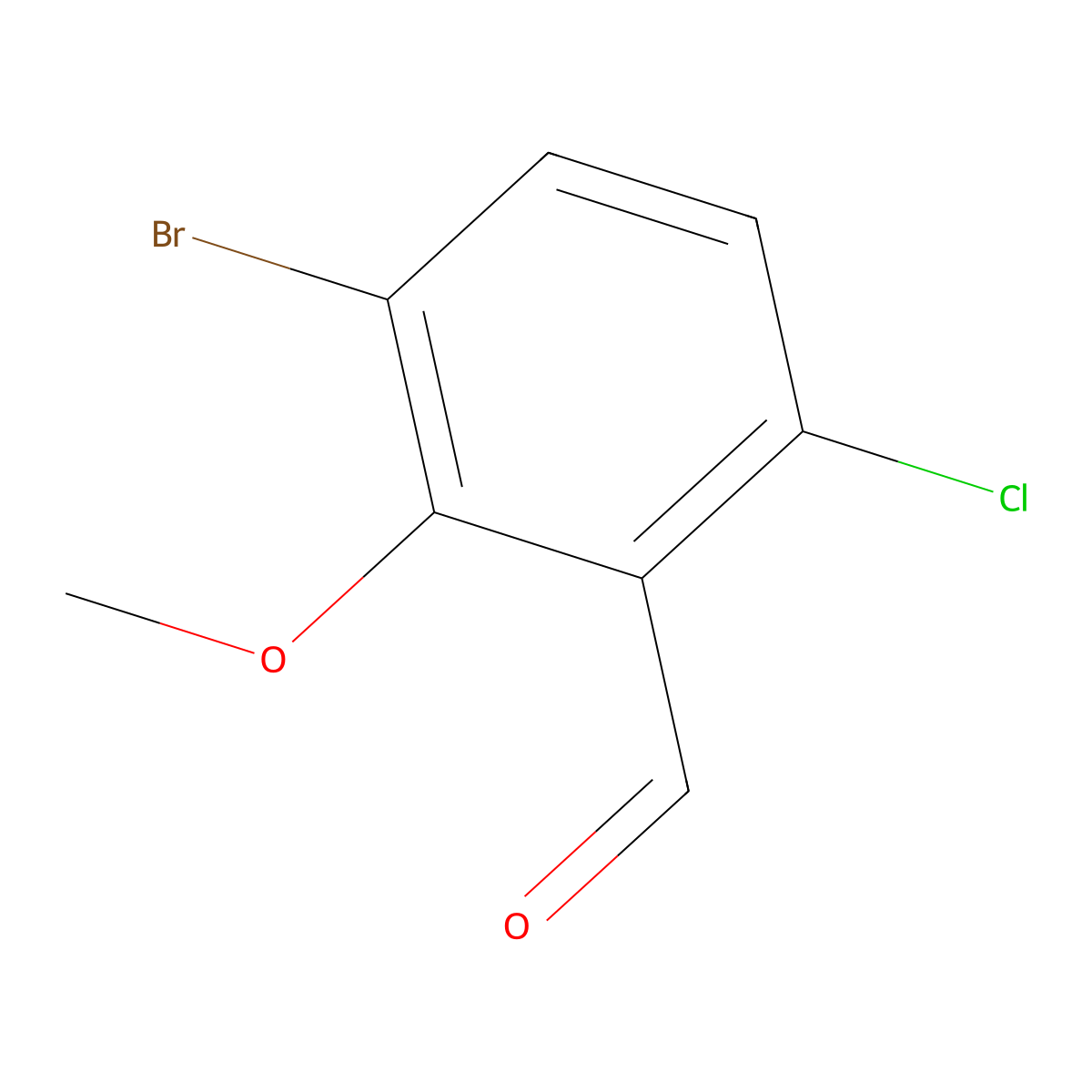 3-Bromo-6-chloro-2-methoxybenzaldehyde molecular structure, CAS 1009094-07-8