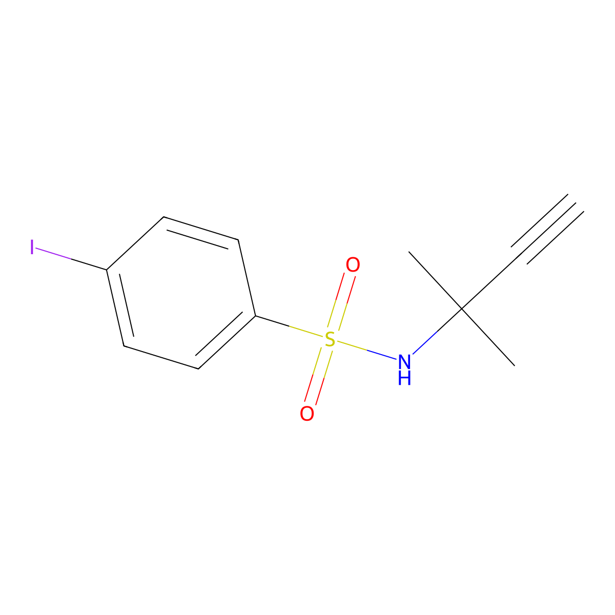 4-Iodo-N-(2-methylbut-3-YN-2-YL)benzenesulfonamide molecular structure, CAS 1009101-88-5