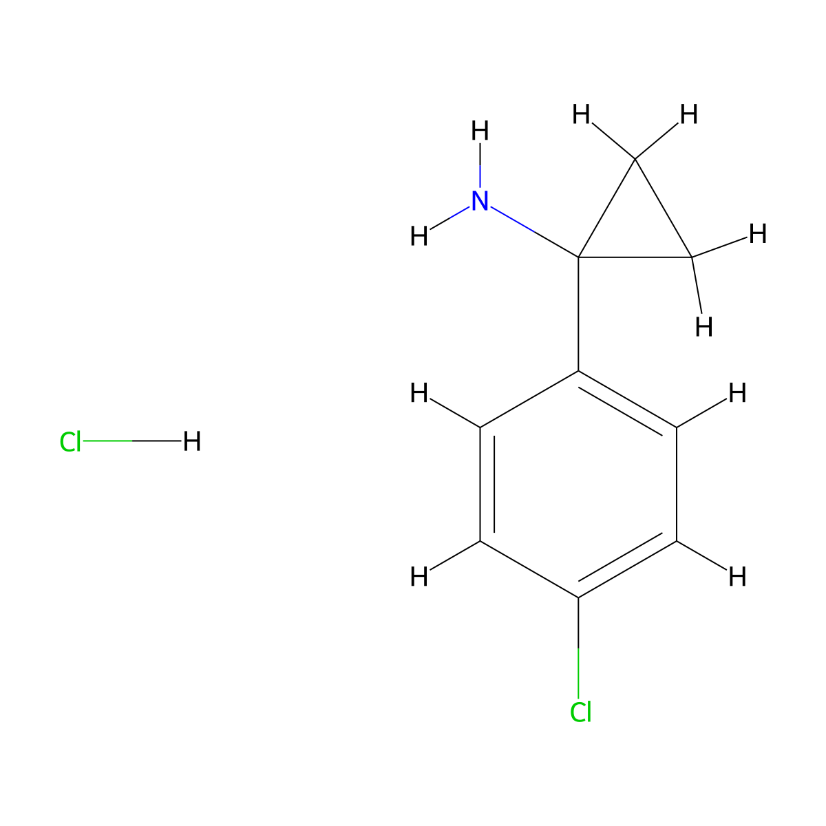 1-(4-Chlorophenyl)cyclopropanamine hydrochloride molecular structure, CAS 1009102-44-6