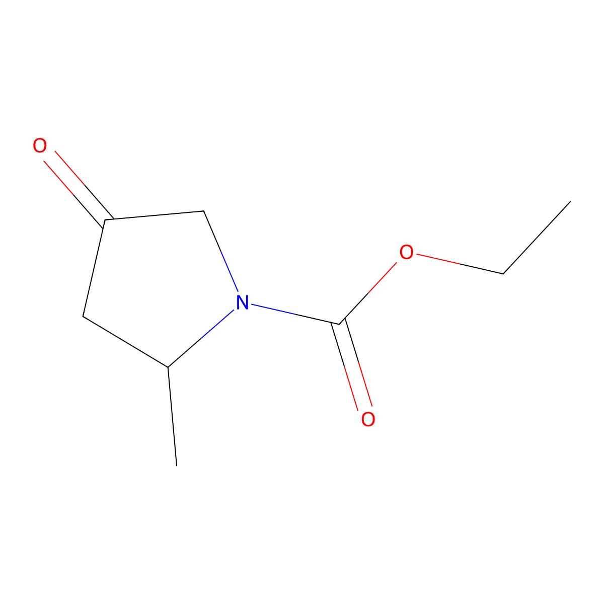 Ethyl 2-methyl-4-oxopyrrolidine-1-carboxylate molecular structure, CAS 100911-10-2