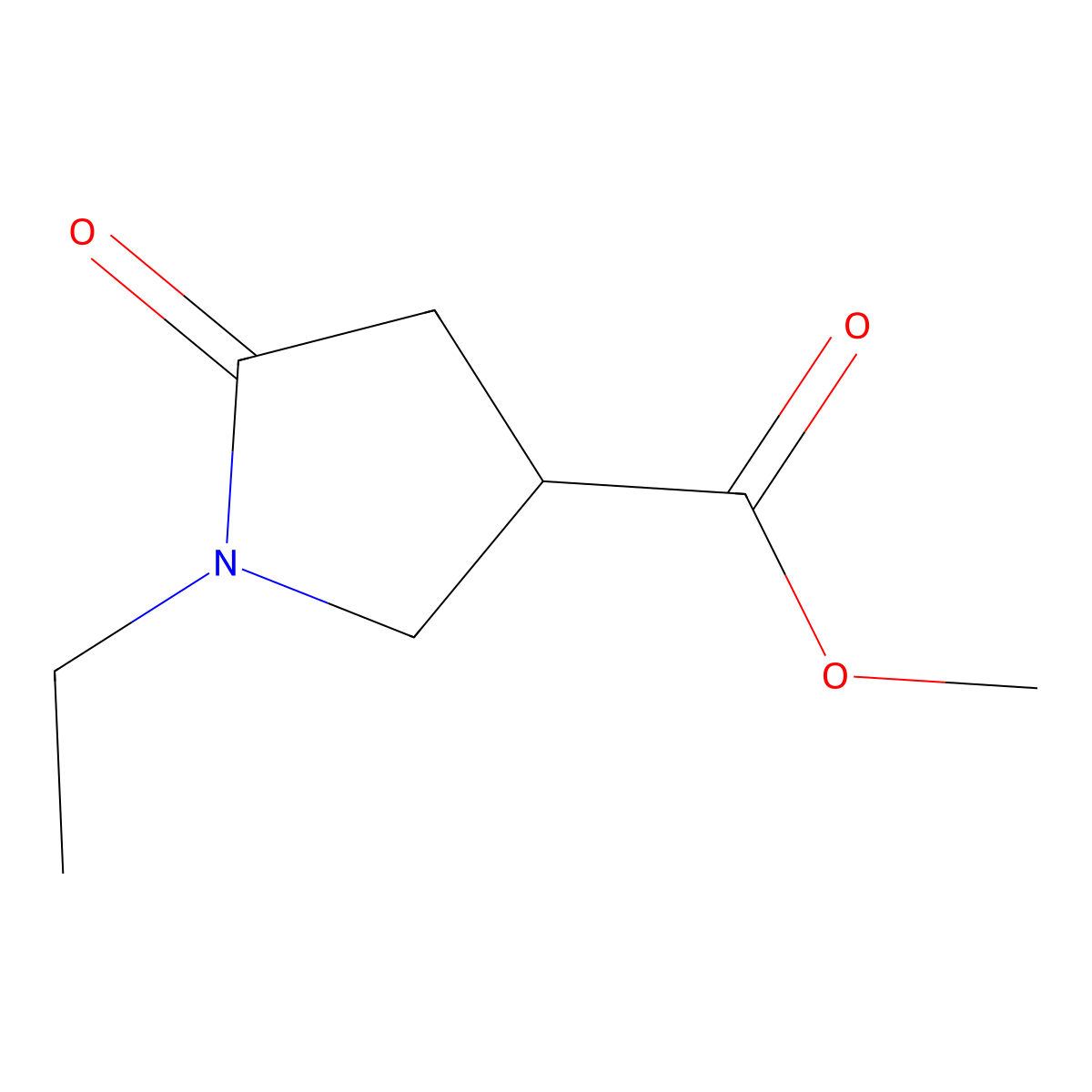 Methyl 1-ethyl-5-oxopyrrolidine-3-carboxylate molecular structure, CAS 100911-29-3