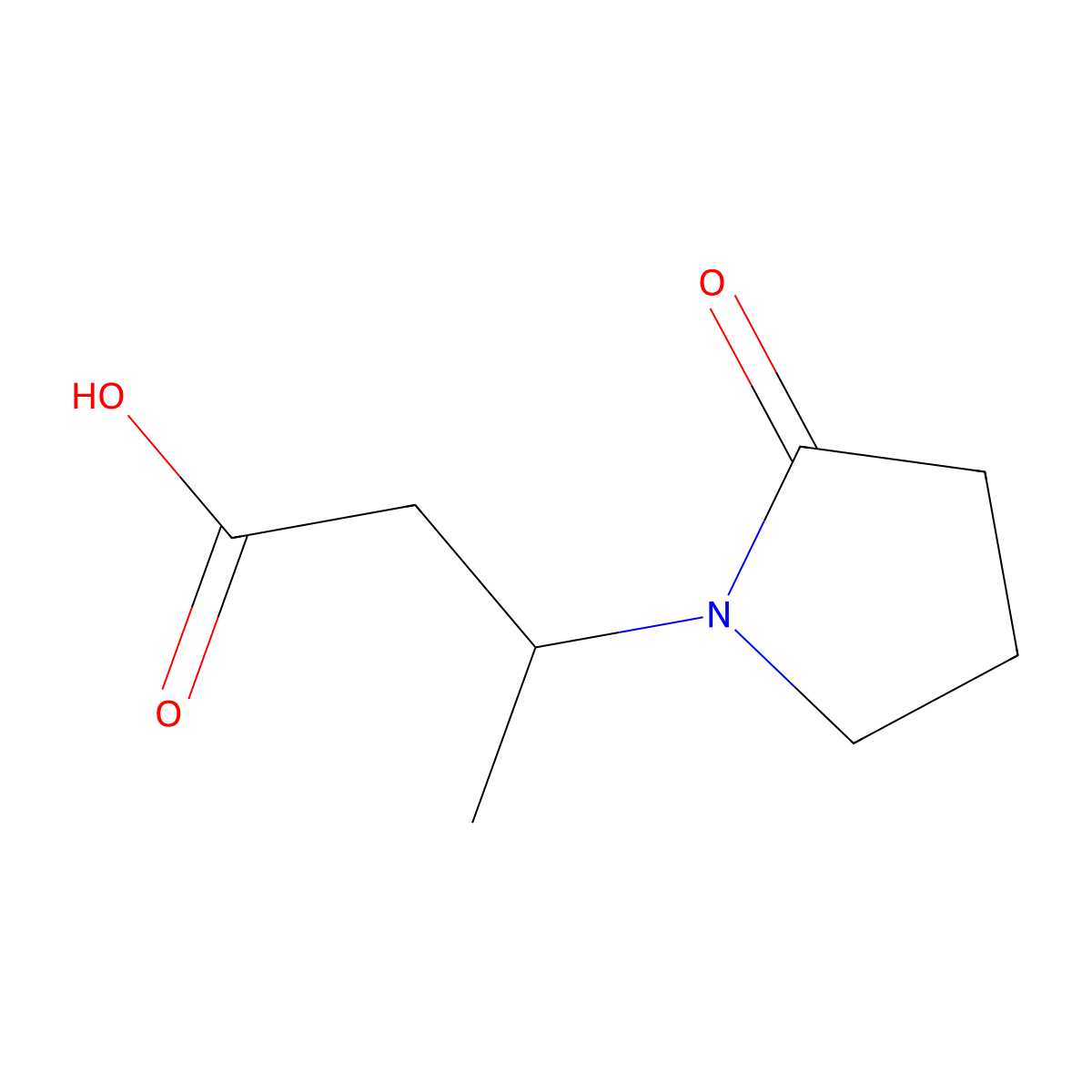 beta-Methyl-2-oxo-1-pyrrolidinepropanoic acid molecular structure, CAS 100911-30-6