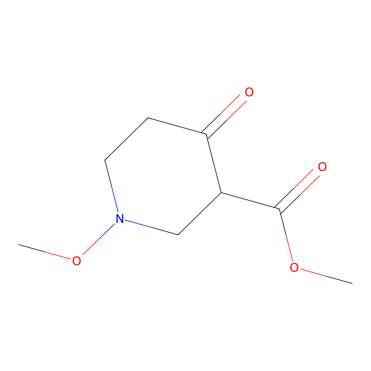 Methyl 1-methoxy-4-oxopiperidine-3-carboxylate molecular structure, CAS 100911-31-7