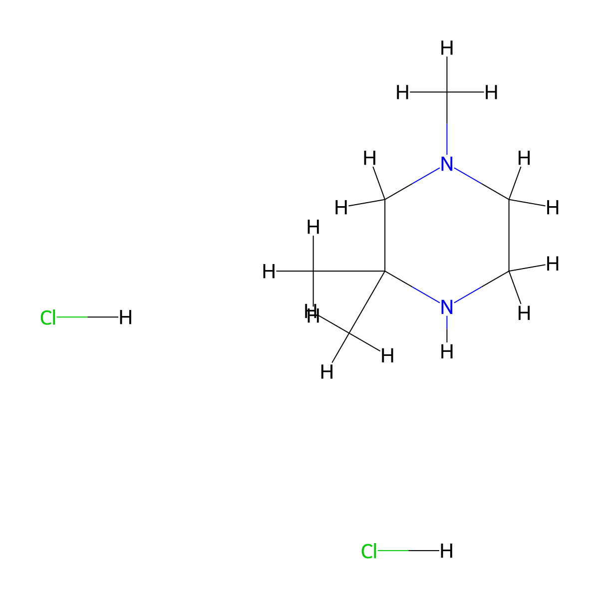 1,3,3-Trimethylpiperazine dihydrochloride molecular structure, CAS 100911-48-6