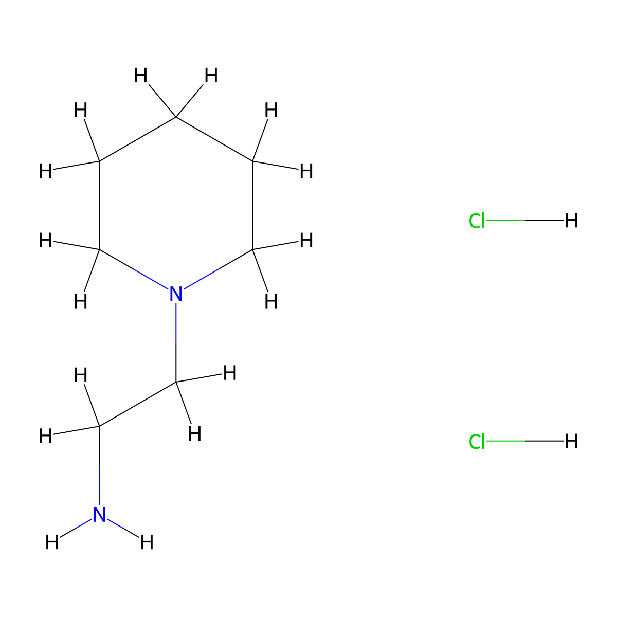 Piperidine, 1-(2-aminoethyl)-, dihydrochloride molecular structure, CAS 100911-49-7