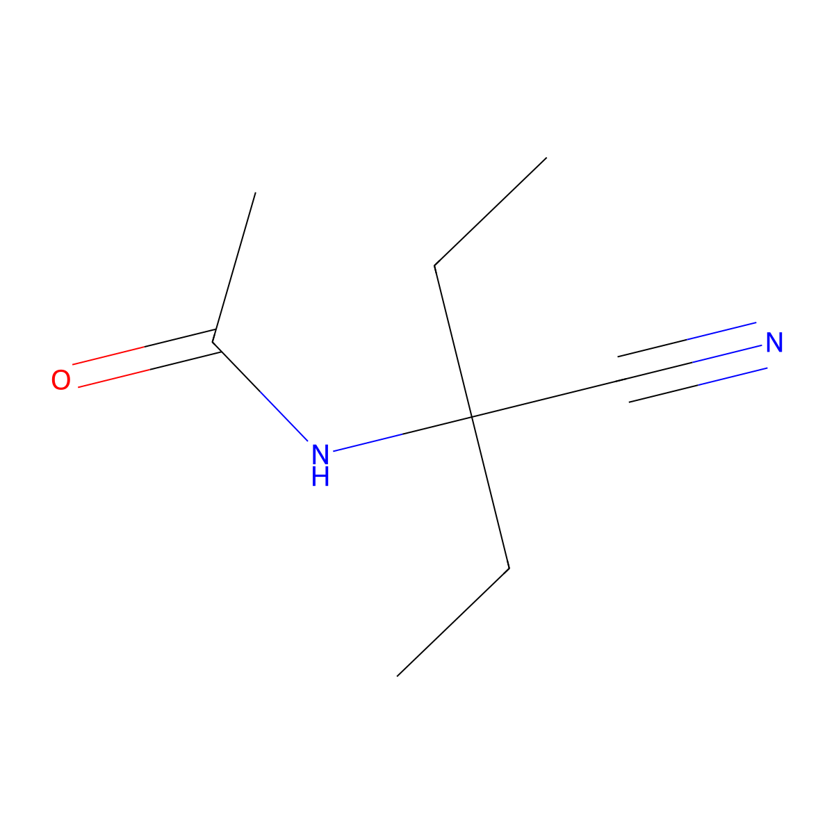N-(1-cyano-1-ethylpropyl)acetamide molecular structure, CAS 100911-83-9
