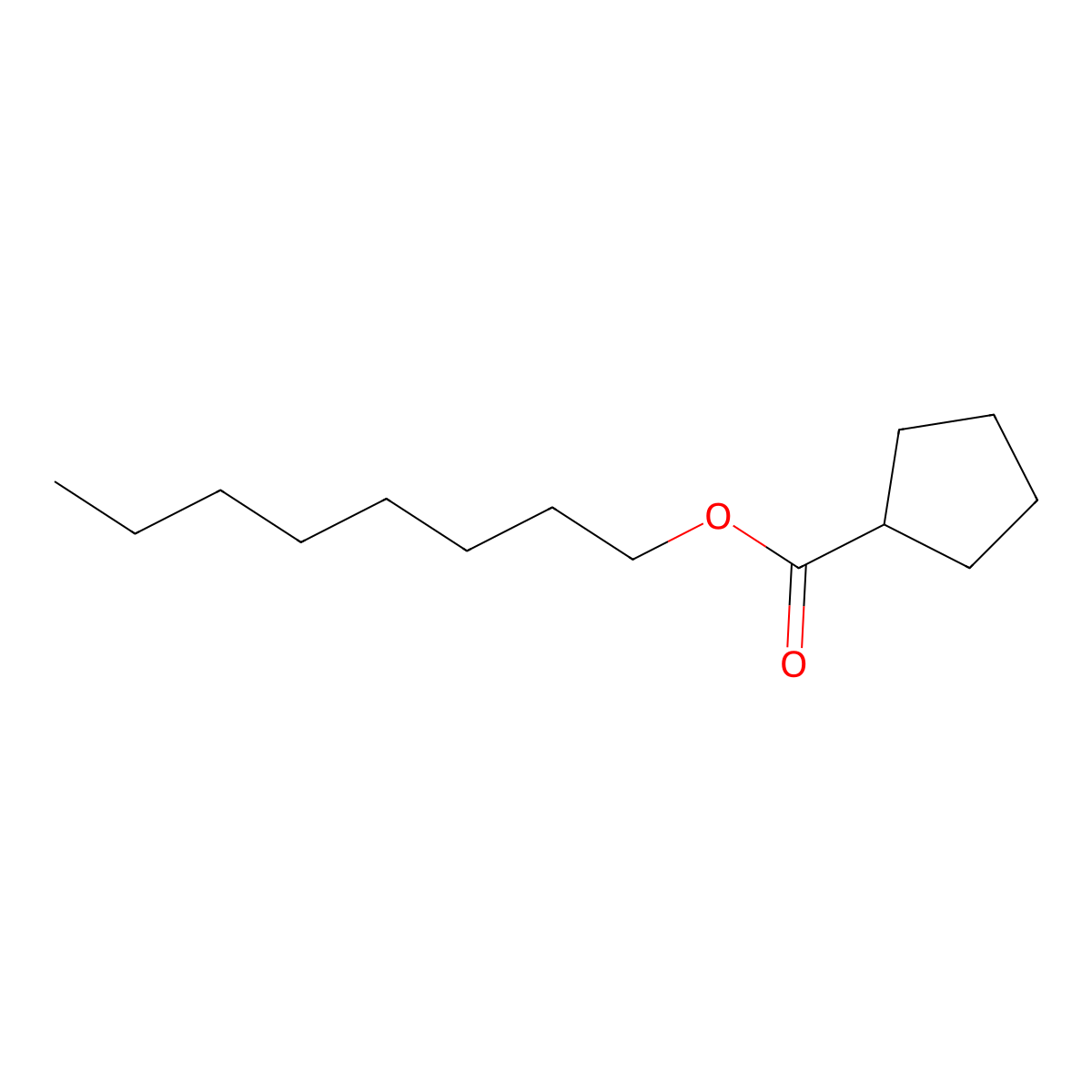 Octyl cyclopentanecarboxylate molecular structure, CAS 100912-19-4